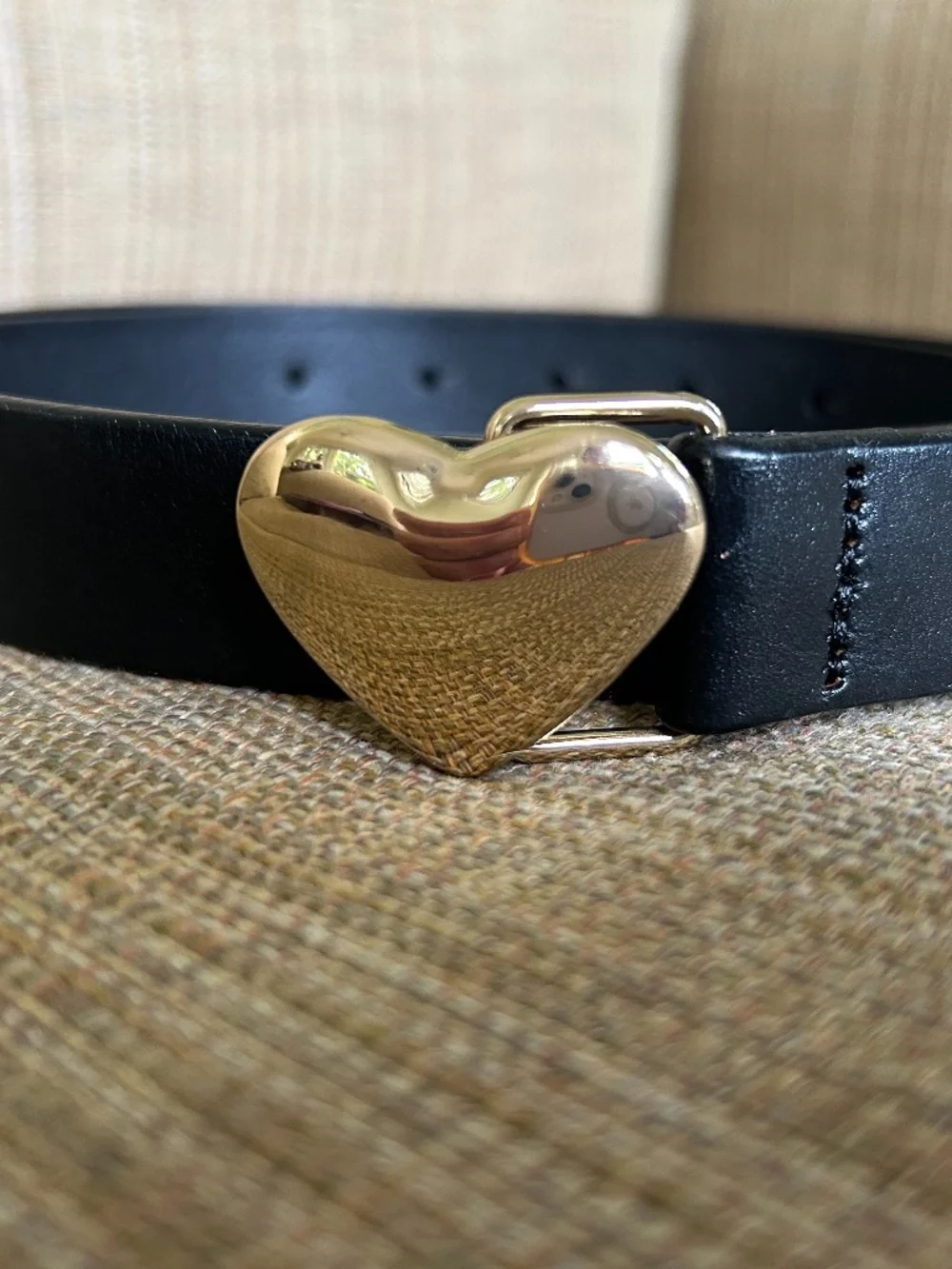 J.Crew Crewcuts Girls Heart Buckle Black Leather Belt